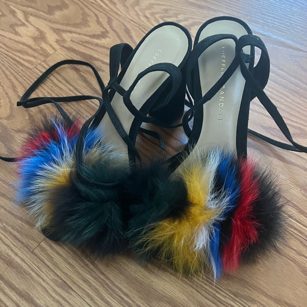 Loeffler Randall Nicolette Heel with fuzzy toes
